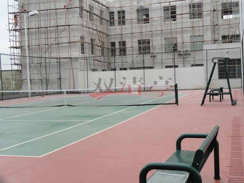邵阳市宝庆电厂硅pu球场塑胶网球场整体效果图