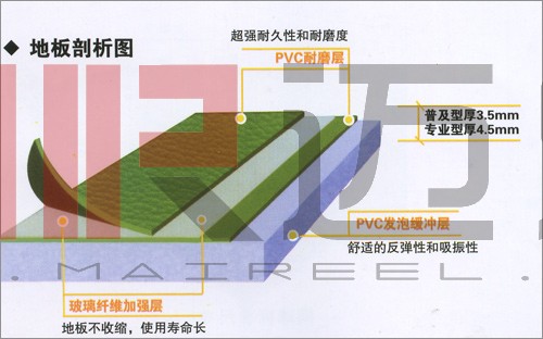 PVC运动地板结构图